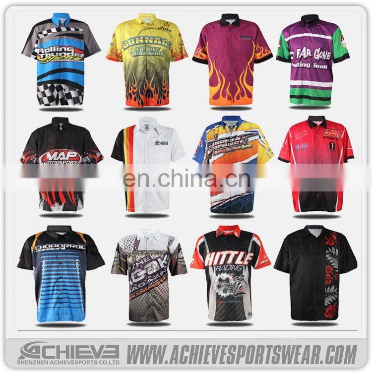 sublimation custom cheap wholesale team racing polo shirts