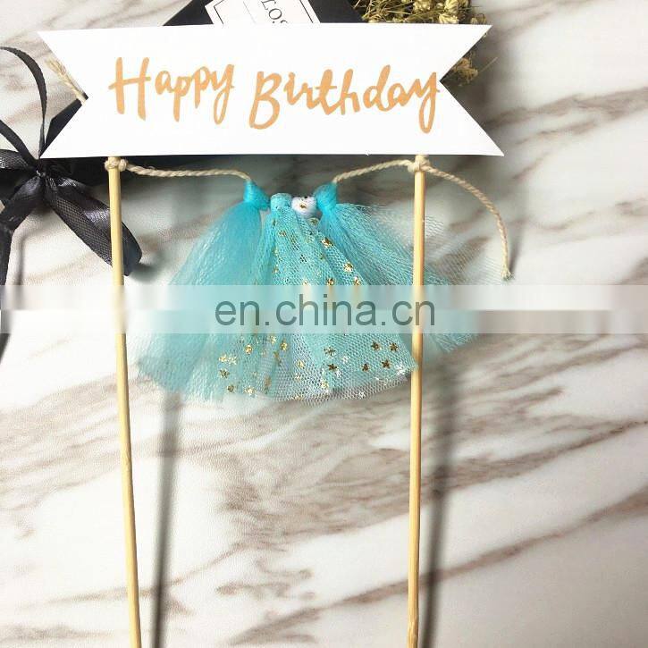 Hot Sale Blue Unicorns Happy Birthday Cake Banner Unicorn Party