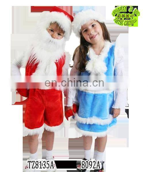 TZ-62223 blue santa costume dress for girl