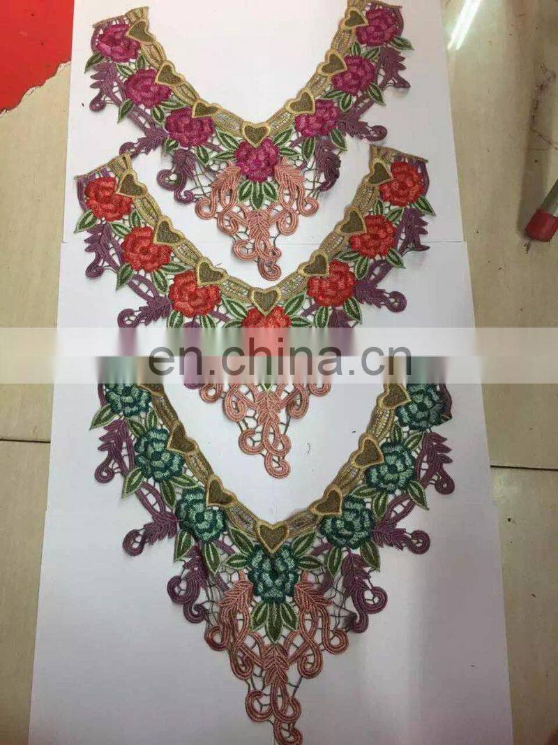 B-019 polyester collars simple lace neck designs embroidery embroidery applique
