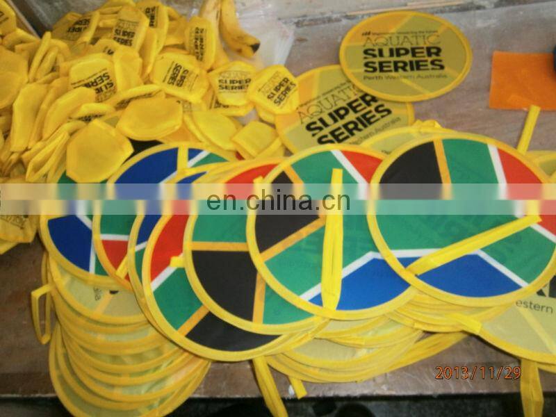 Cheap decorative hand shape customized foldable frisbee fans