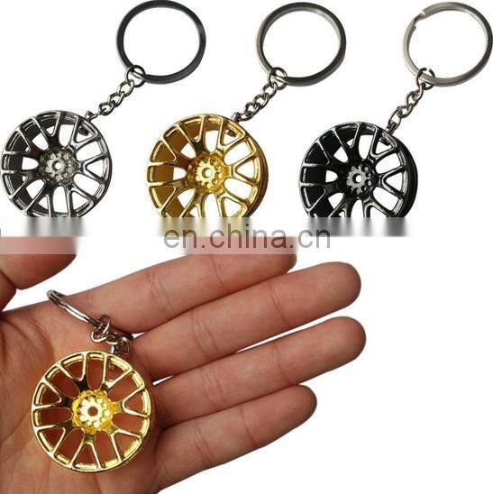 Promotional gift 3DMini metal automotive car wheel auto parts keychain