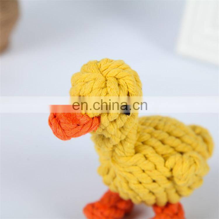Little yellow duck cotton string pet toy dog rope chew