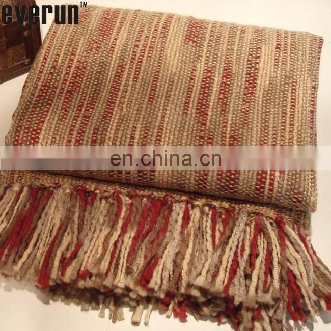 acrylic woven spaced chunky grid blanket