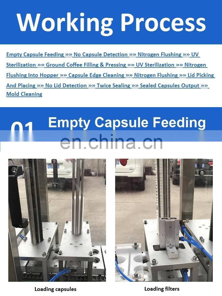 straight-line type automatic coffee capsule filling machine for nespresso/ k cup coffee machine commercial