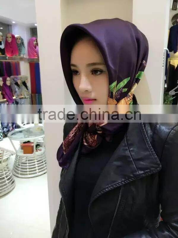 NEW 110*110CM Turkey silk muslim square scarf