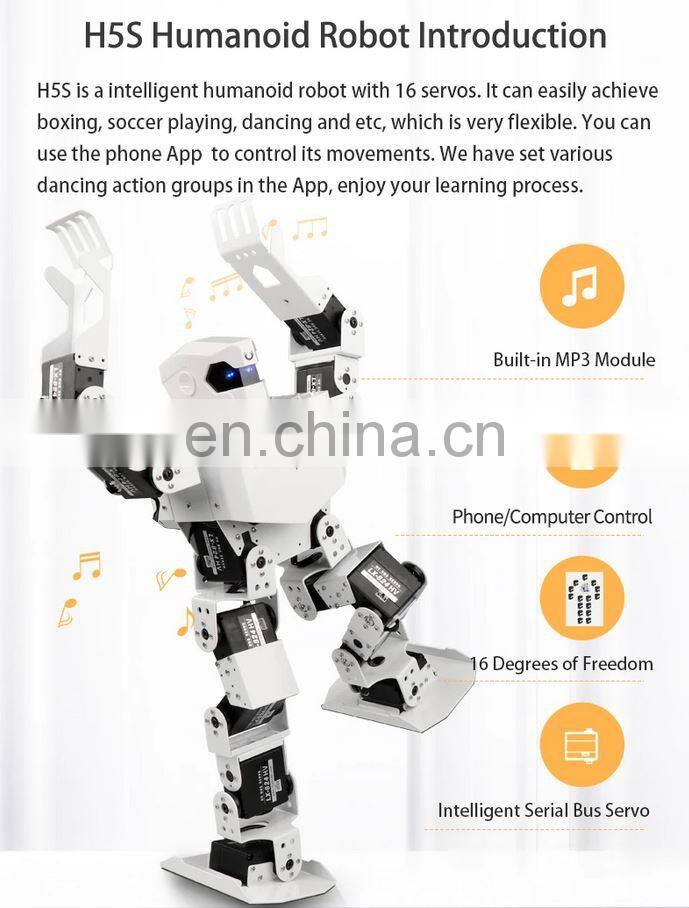 Assembled RoboSoul H5S 16 DOF Humanoid Robot Programmable Robot Education Dancing Robot