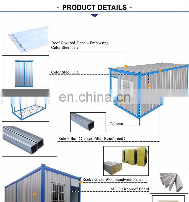 40ft stackable cheap fireproof container moduler prefab house