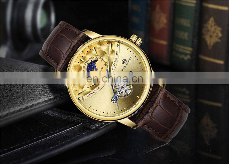 Forsining 339 Moon Phase Man Watches Chronograph Luxury Tourbillon Automatic Mechanical Watched Luxury