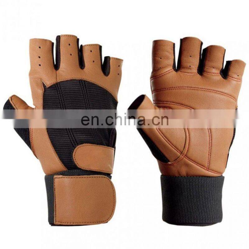 Custom logo Weight Lifting Gym Cycling Body Building Exercise Fitness Gloves with Leather Padded Weightlifting gloves