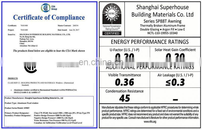 Superhouse Hurricane Proof NOA NFRC AS2047 Standard Safety Glass Aluminium White Aluminum Sliding Doors