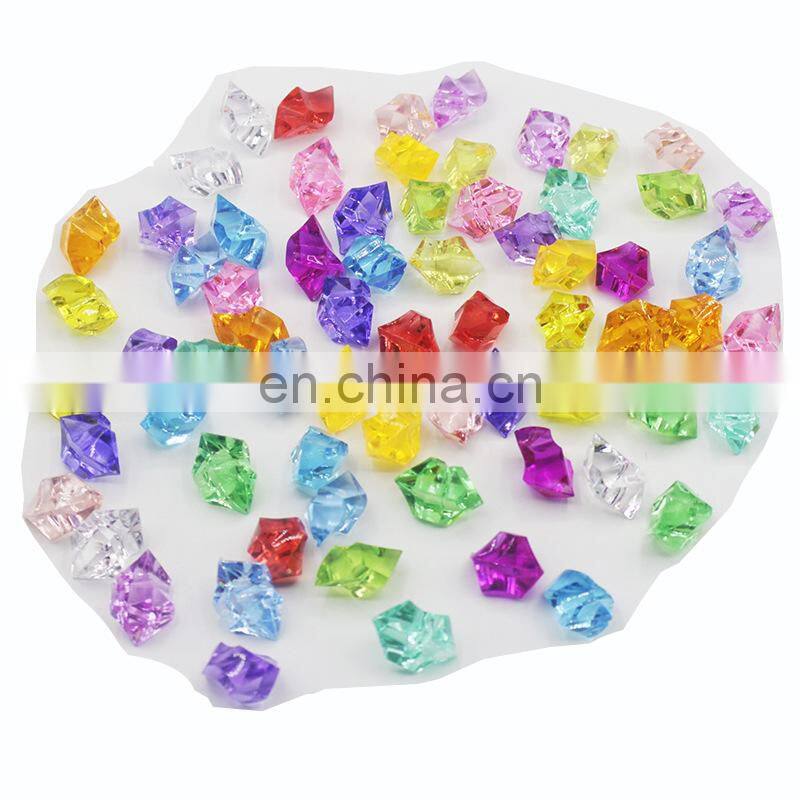 250pcs Colorful Acrylic Plastic Transparent Stone Crystal Rocks Vase Filler Artificial Color Fish Tank Home Wedding Decorations
