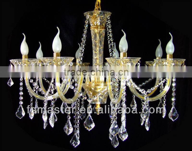 gold/silver Modern cystal Pendant Lights with 8 Lights Chrome Finished/heads crystal pendant light