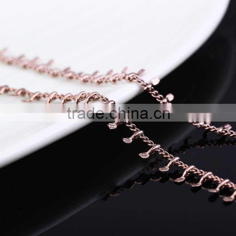 2015 china gold jewellery long fashion chain & coffee gold plated link chain