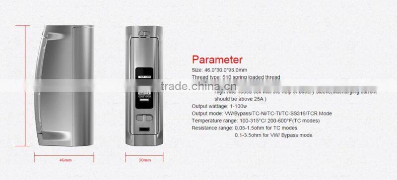 CACUQ wholesale Presa TC100W WISMEC Presa TC100W VW/Bypass/TC MOD