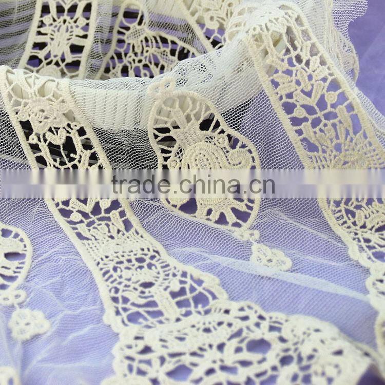 New style low cost plain white net embroidery fabric design 100% cotton mesh fabric