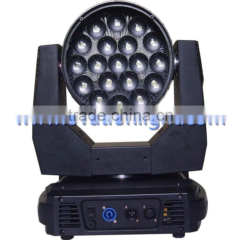 C19 Led wash moving head light 360W RGBW 4IN1 linear dimming Pan:540 degree tilt:270 degree LCD screen display