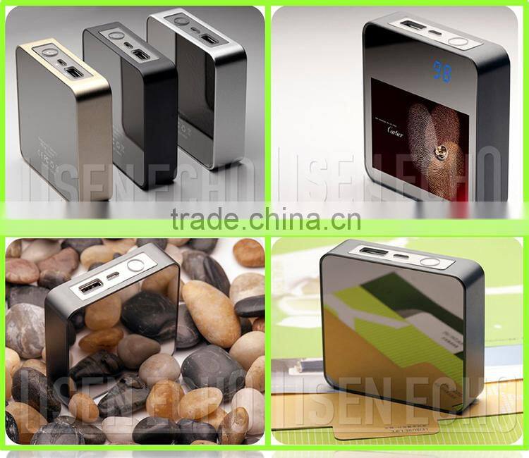 High quality mirror panel USB battery power bank with 6600mAh polymer