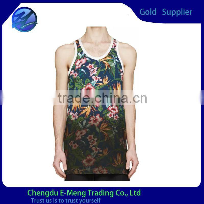 Custom Made Round Neck Men's Tank Tops Printed 2015