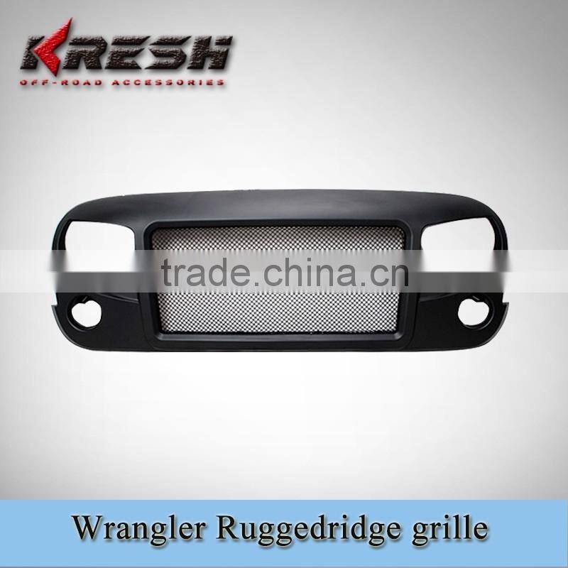 Hot sell Auto chrome front mesh grille for wrangler JK, ruggedridge grille for jk
