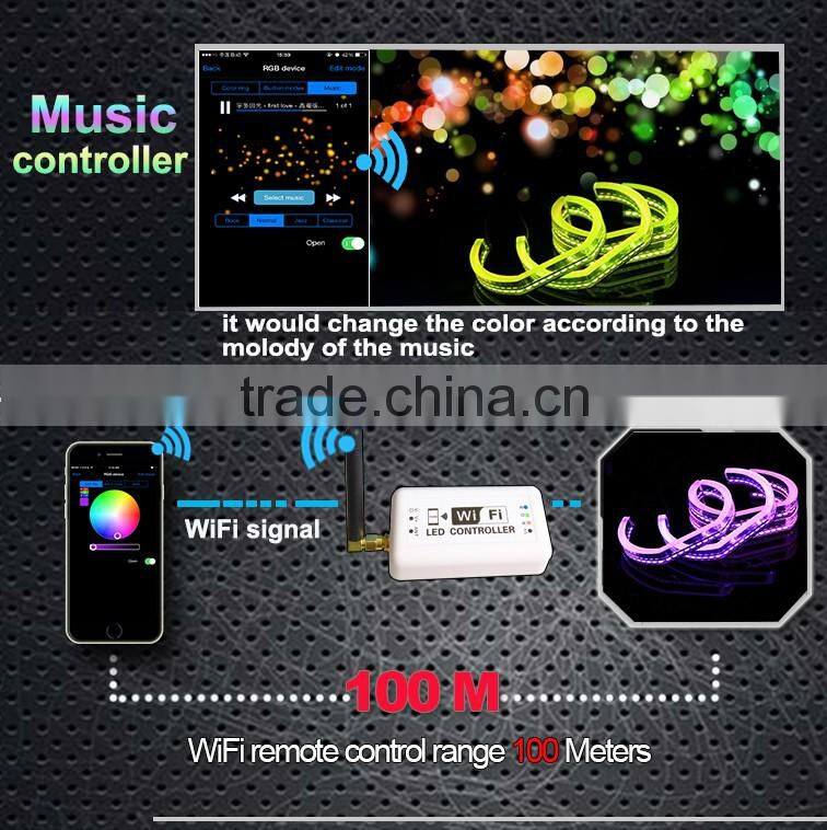 Headlight Retrofit LED Halo Rings RGB Color Changing angel eyes with Wifi Remote for Dodge Charger 2011-2014