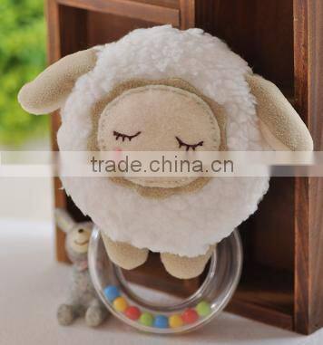 plush sheep baby rattles/wholesale plush sheep rattle toys/sheep plush rattles toy