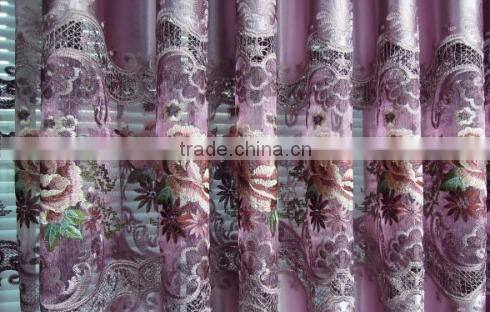 Hot sale embroidered curtain fabric for window living room curtain fabric