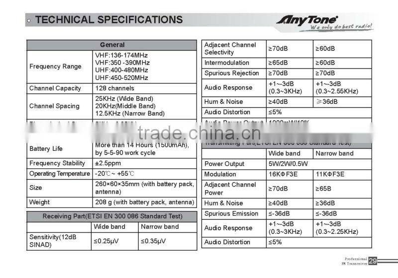 AT-289P Waterproof Radio