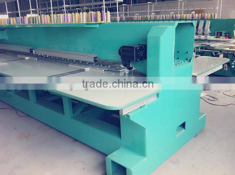 Multi-heads flat computerized embroidery machine with cutter with utc