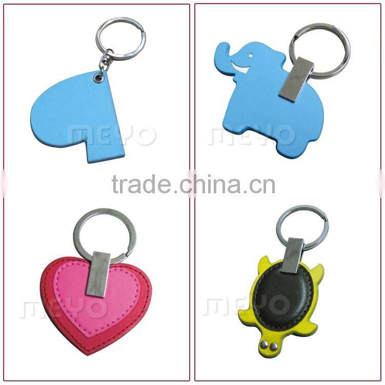 Creative leather metal cartoon key ring for key decoration