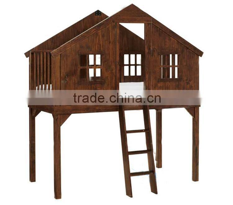 American country style Creative children furniture tree house shape Environment Friendly solid wood bunk bed for customized