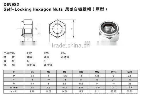 Hot selling!Nylon Insert Lock Nuts Din982
