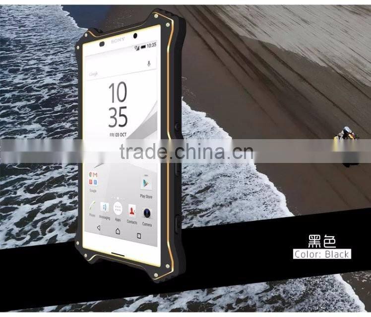 Love Mei MK2 Series Metal Aluminum Phone Cases Cover Flip Leather Shockproof Case For Sony Xperia Z5 TB-0152