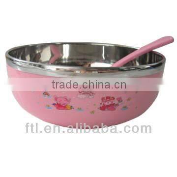 2014 new arrival stainless steel bowl with spoon thermal insulated