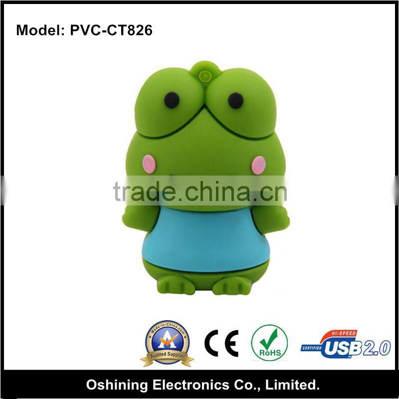 Direct by China Alibaba Lovely gift usb , frog usb drive , cartoon usb drive for hot selling (PVC-CT826)