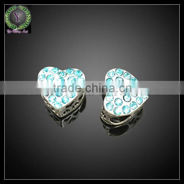 18k gold plated cz micro pave big hole 925 sterling silver european beads for european bracelet