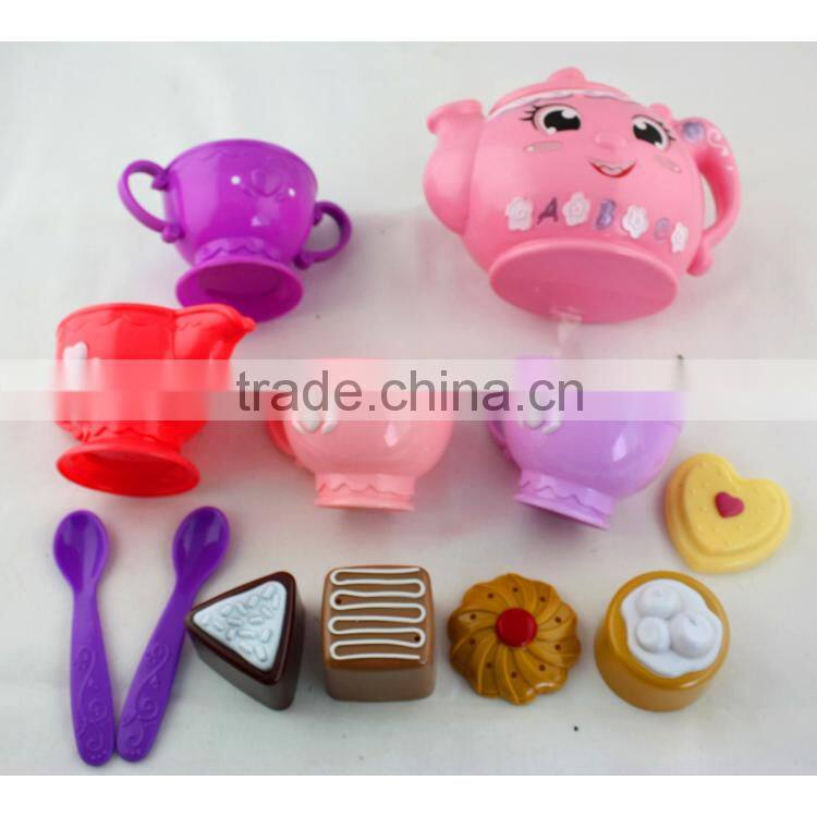 Funny plastic tea set toys for kids