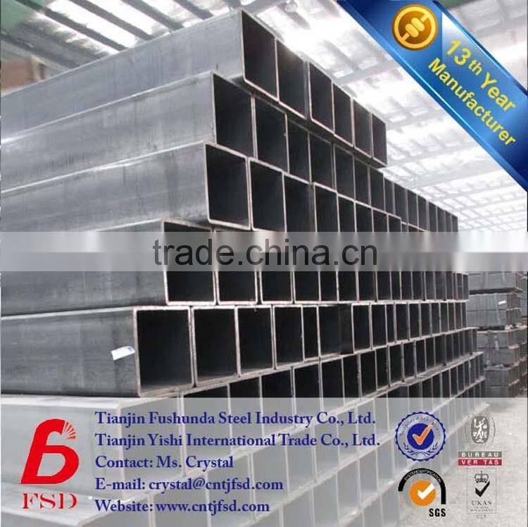 mild weight a53 construction material galvanized square tube