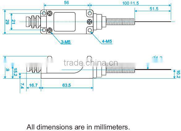 Limit Switch with Cats Whisker Lever