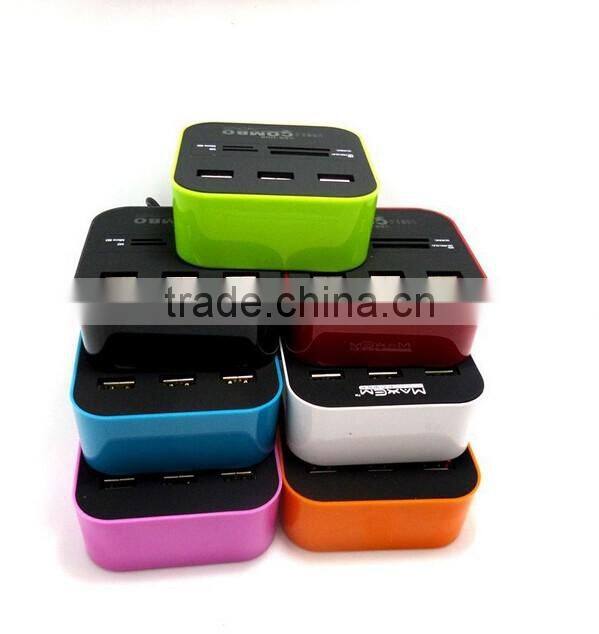 Cheapset Computer Card Reader with USB HUB USB2.0 COMBO