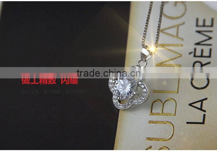 European style Fashion 925sterling silver crytal flower Design Pendant jewellery