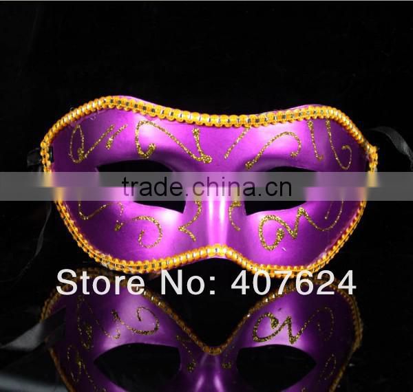 Wholesale PVC Colorful Wedding Masks Half Face Flat Head Paiting Party Mask 6Colors FOR your Choice