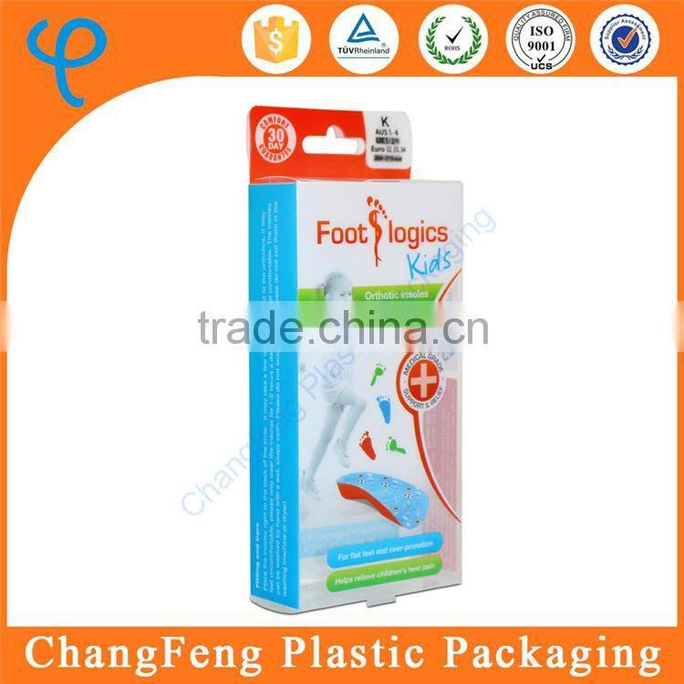 Hot sale rectangular clear plastic box for insole packaging