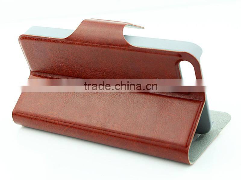 Popular stand leather wallet pouch case for iPhone 5G 5S
