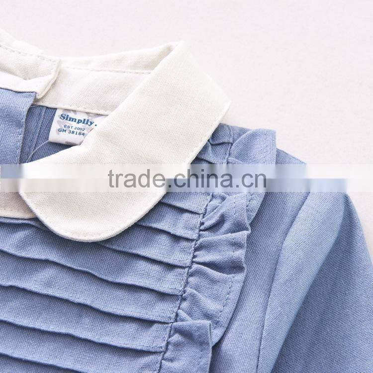 wholesale price white collar dress children kids party wear dresses for girls