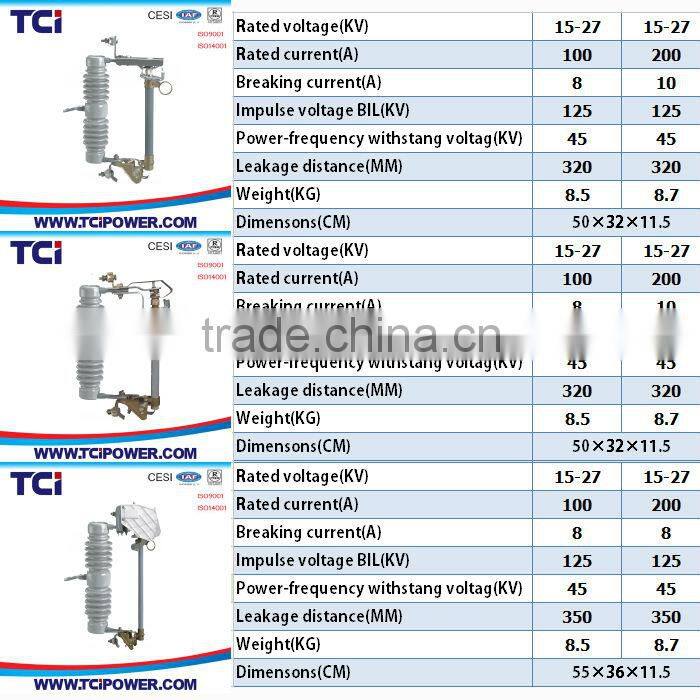 15-27kv Porcelain Dropout Fuse Cutout