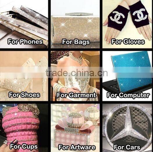 YIwu xiumao factory wholesale rhinestone mesh trim adhesive resin stone mesh trimming