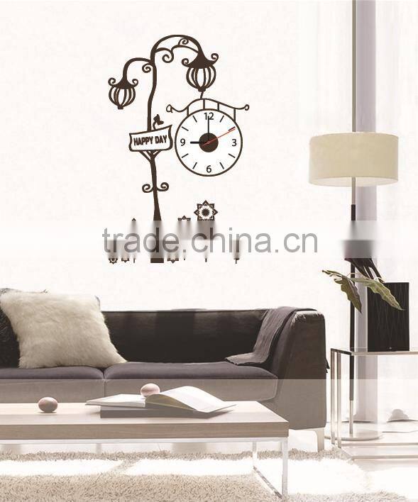 large loving heart clock shape removable room decor 3D wall sticker
