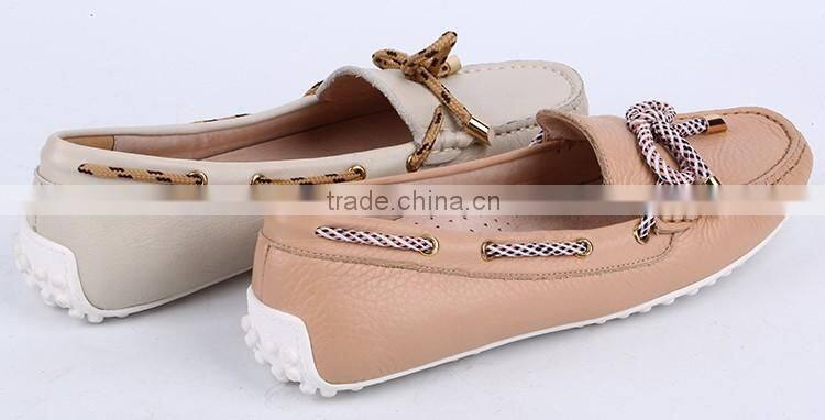 Fashion Lady Lychee Leather Soft Casual Driving Moccasin Boat Loafer Shoe