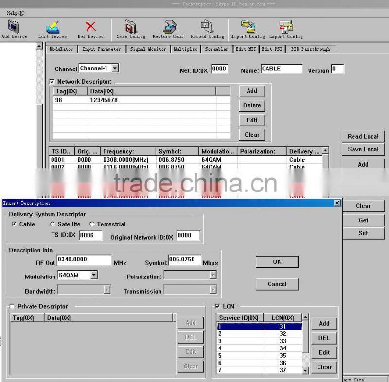 digital dvb-c qam Modulator with scrambler(8AV in,DVB-C out)